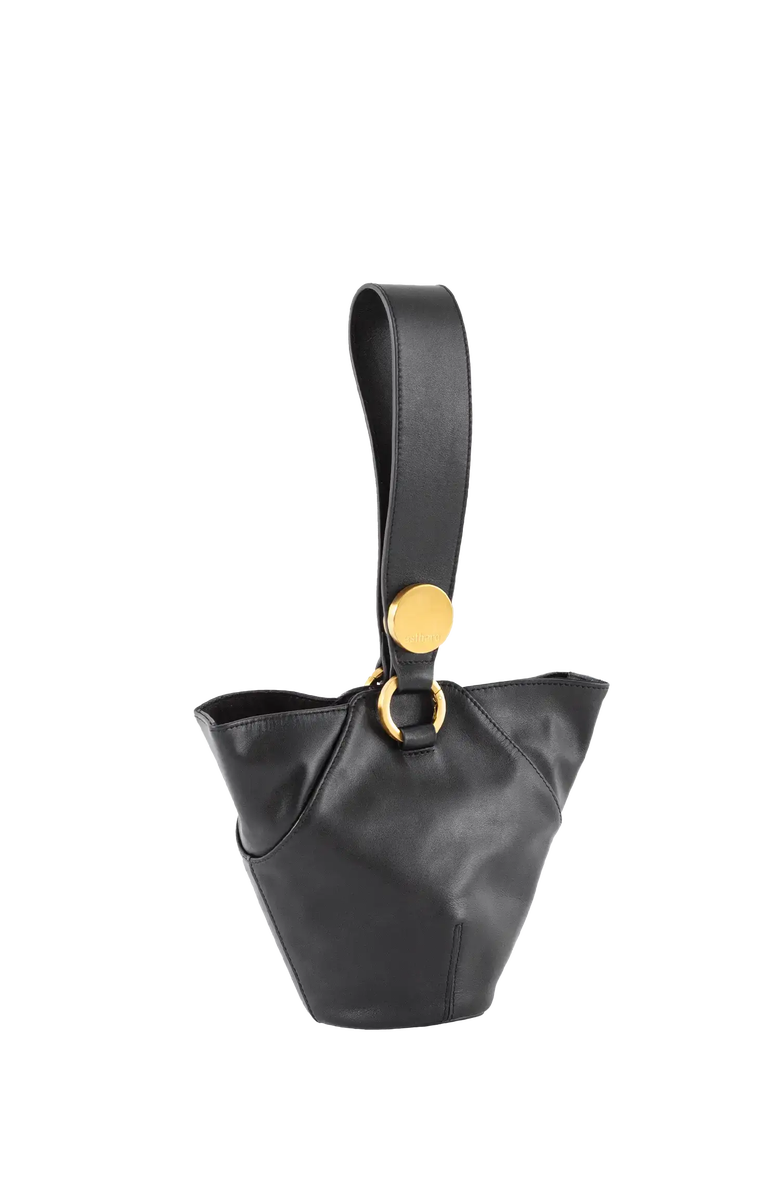 Esthera 9PM Leather Shoulder Bag, Alternate, color, Black