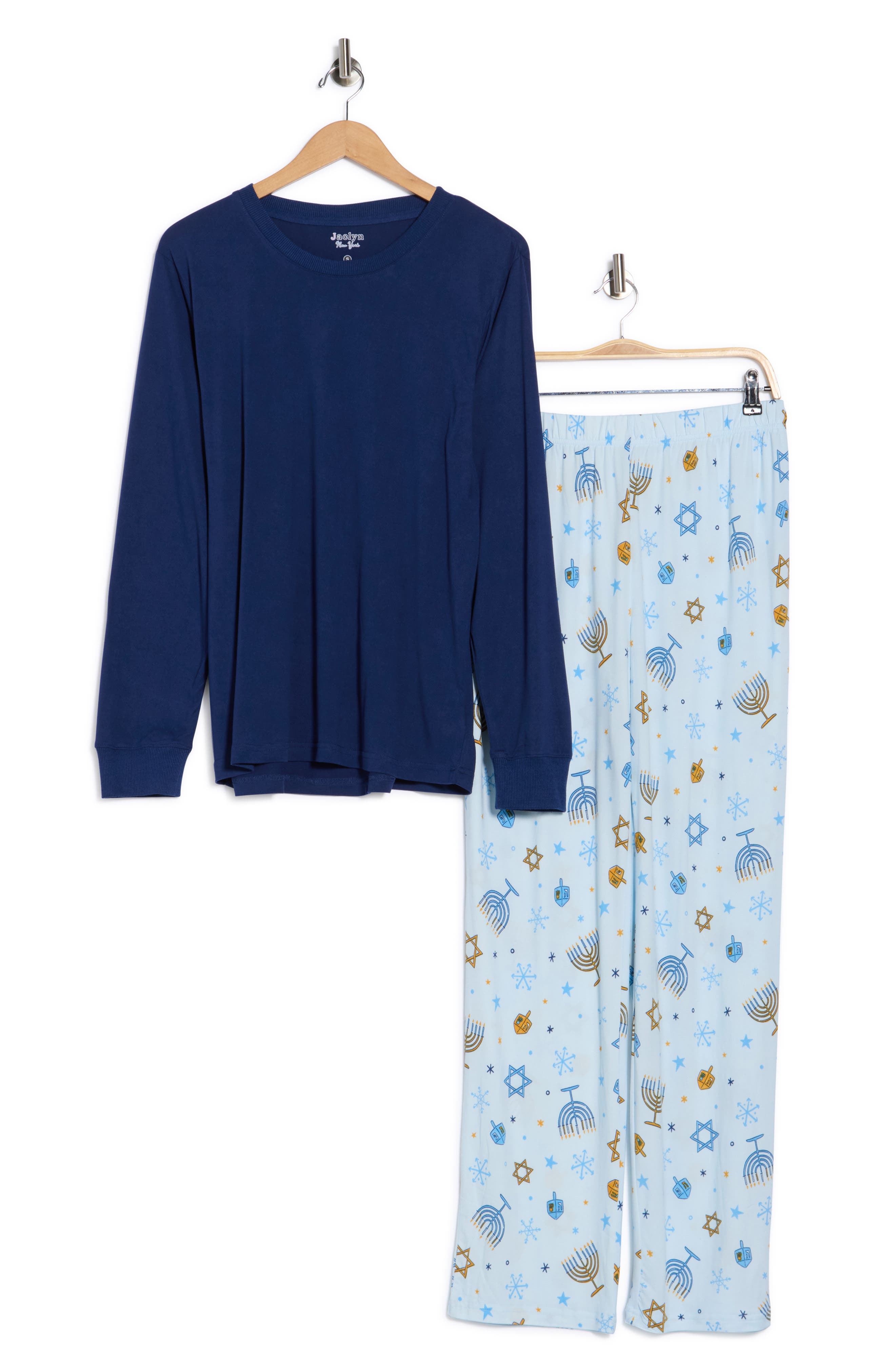 JACLYN Dad Matching Family Hanukkah Print Shirt & Pants Pajamas