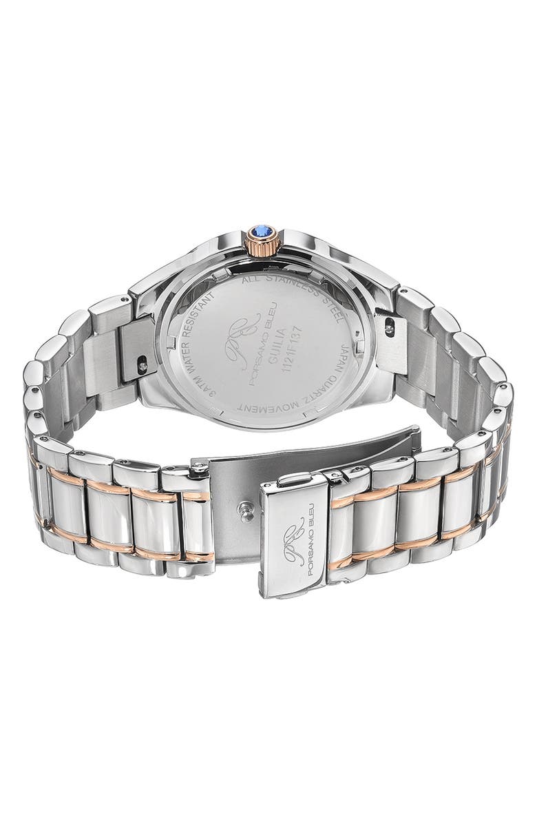 PORSAMO BLEU Women's Guilia Interchangeable Bracelet Watch, 37mm, Alternate, color, Rose/ Silver/ White