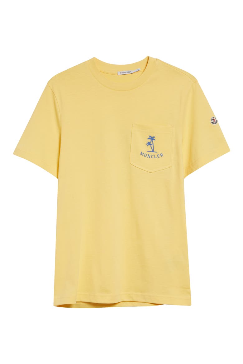 Logo Patch Embroidered Cotton Pocket T-Shirt, Alternate, color, HAY