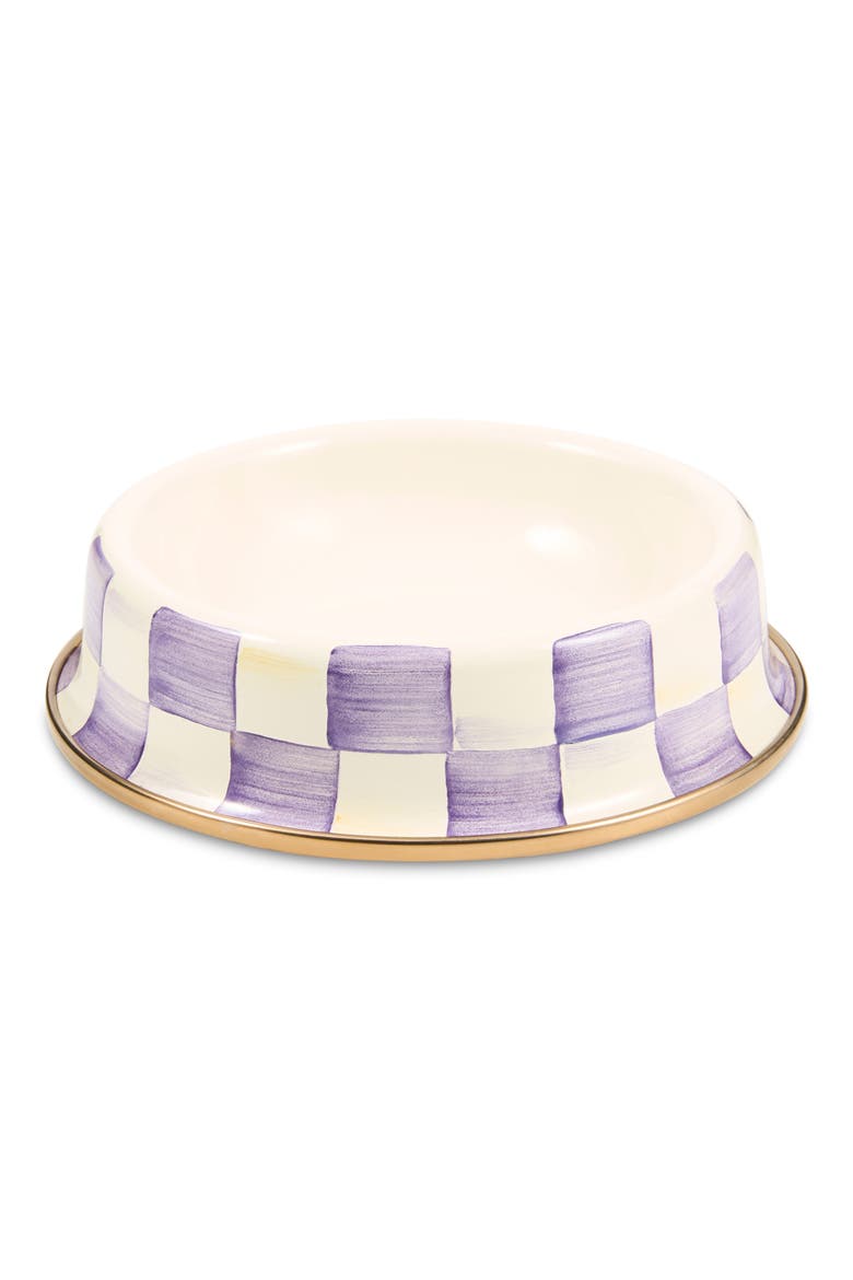 Large Courtly Check Pet Dish, Main, color, PURPLE