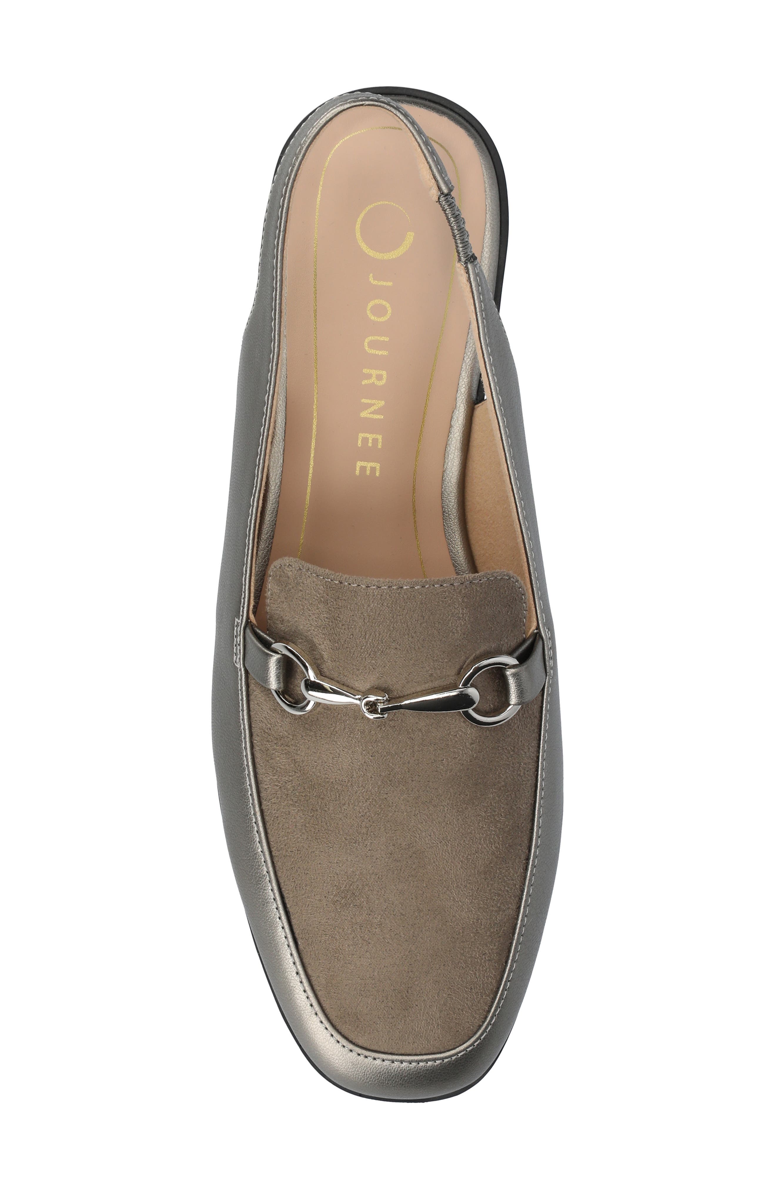 Journee Collection Lainey Slingback Flat, Alternate, color, Pewter
