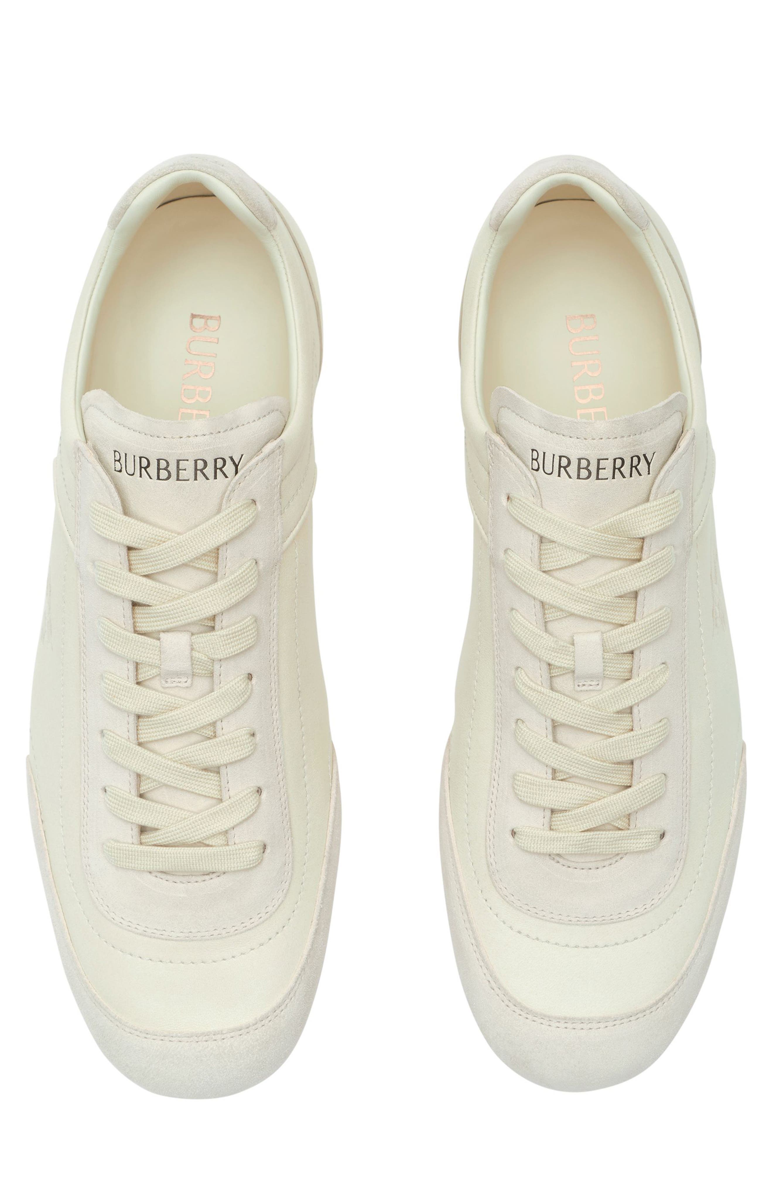 Burberry Equestrian Knight Design Runner Sneaker, Alternate, color, Dove Beige