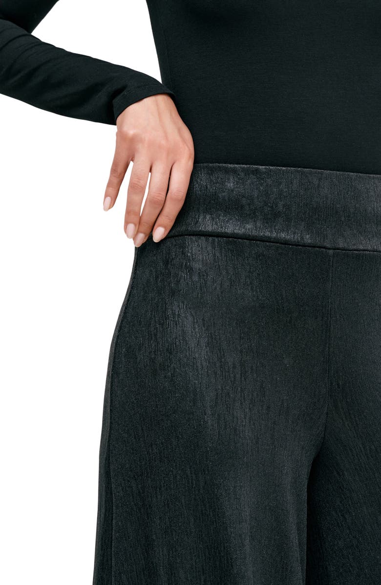 Marcella Georgia Metallic Wide Leg Pants, Alternate, color, Onyx