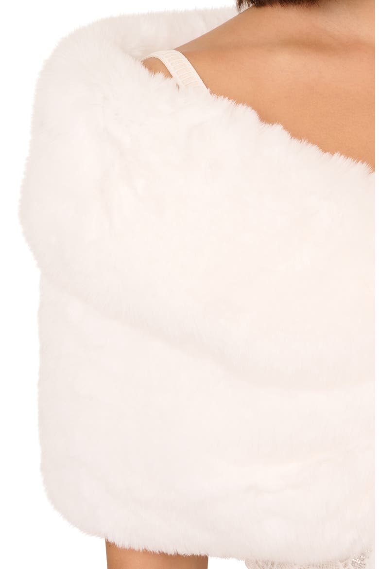 Faux Fur Coverup Caplet, Alternate, color, IVORY
