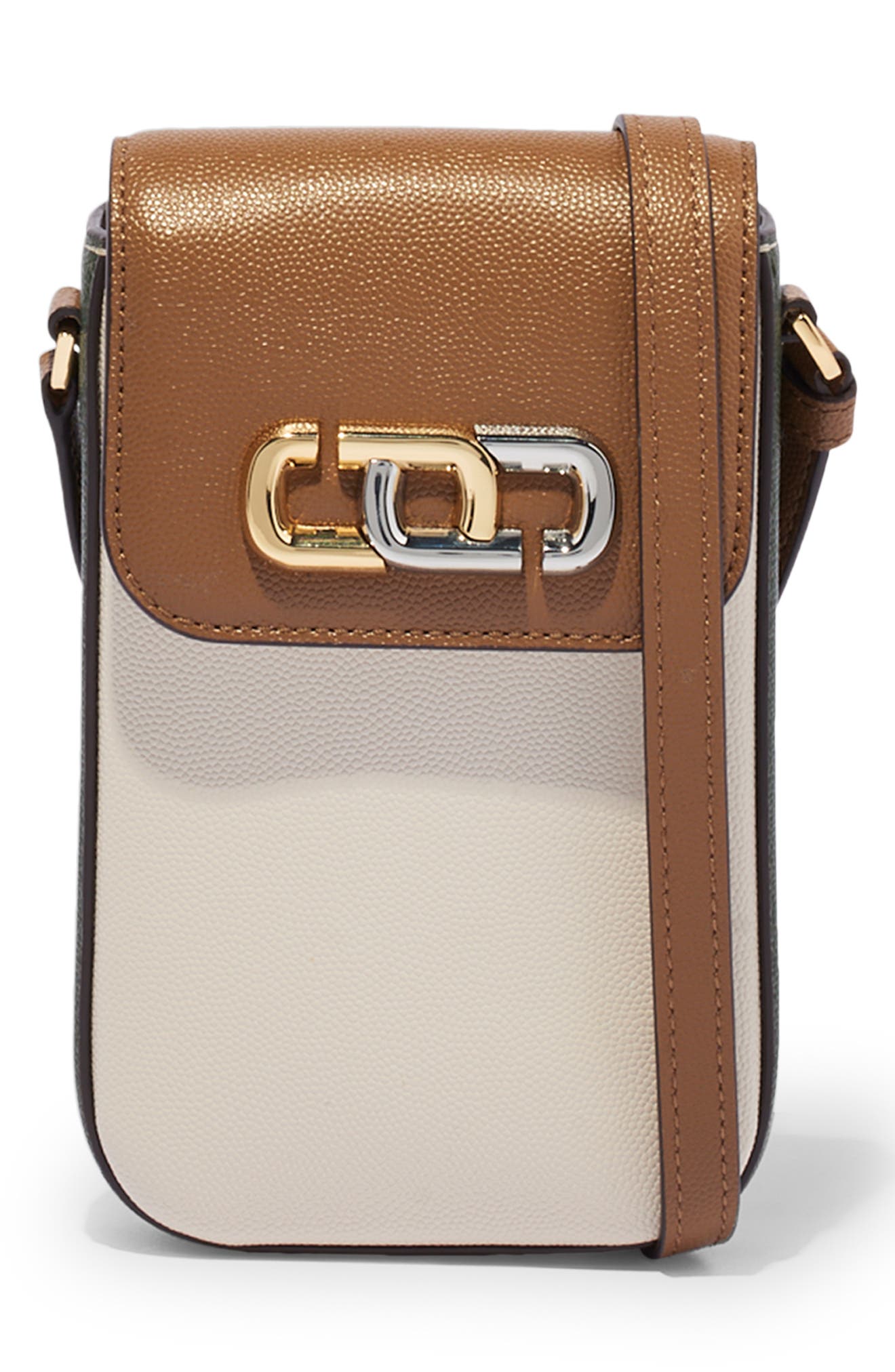 Leather Phone Crossbody Bag, Main, color, DARK GREEN MULTI