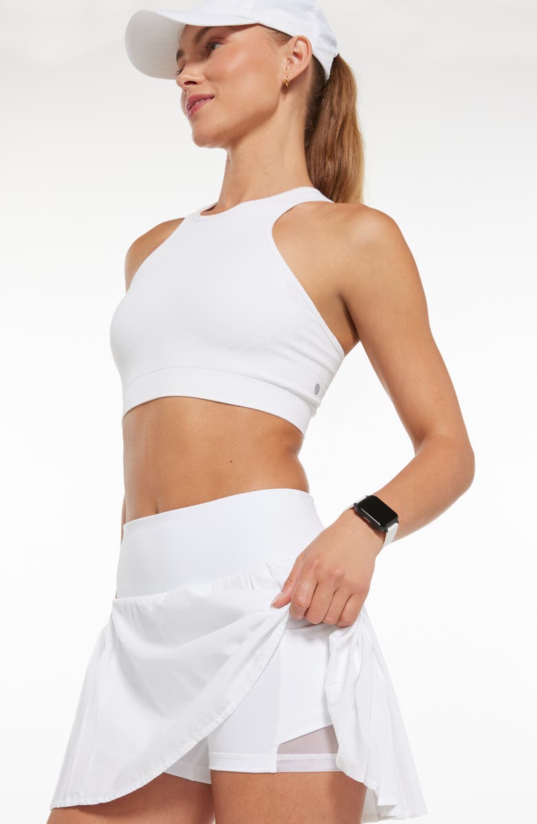 Zella Sunburst High Waist Pleated Tennis Skort, Alternate, color, White