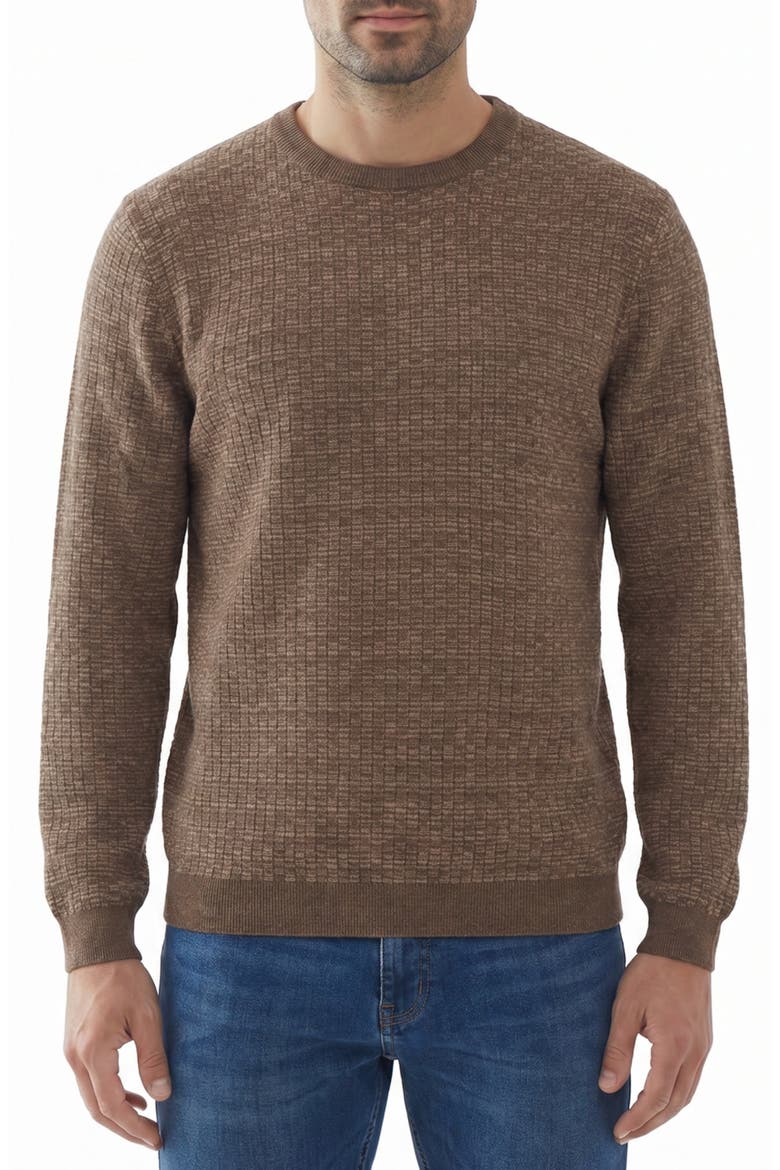 Textured Crewneck Sweater, Main, color, 10 BROWN