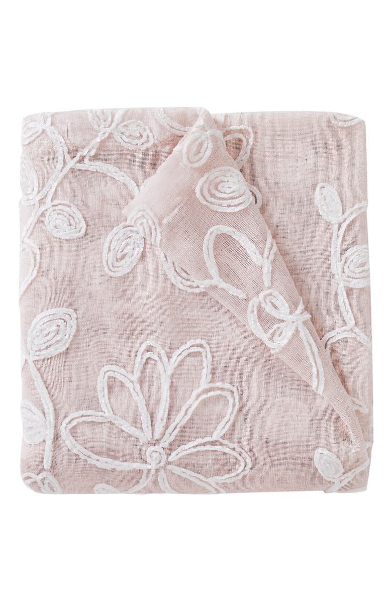 DAINTY HOME Set of 2 Embroidered Sheer Curtain Panels, Alternate, color, Blush