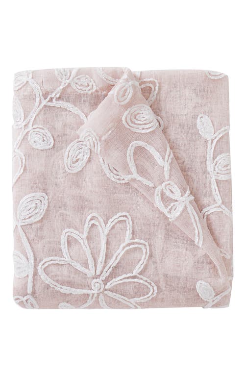 Dainty Home Set Of 2 Embroidered Sheer Curtain Panels In Pink