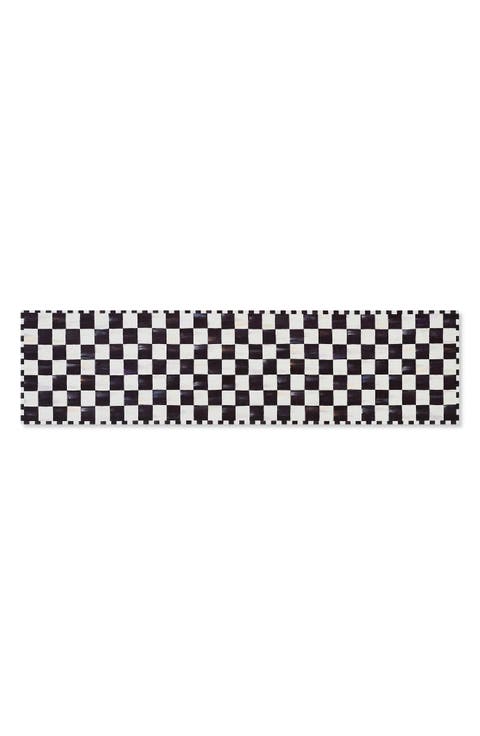 Courtly Checkered Machine Washable Runner Rug