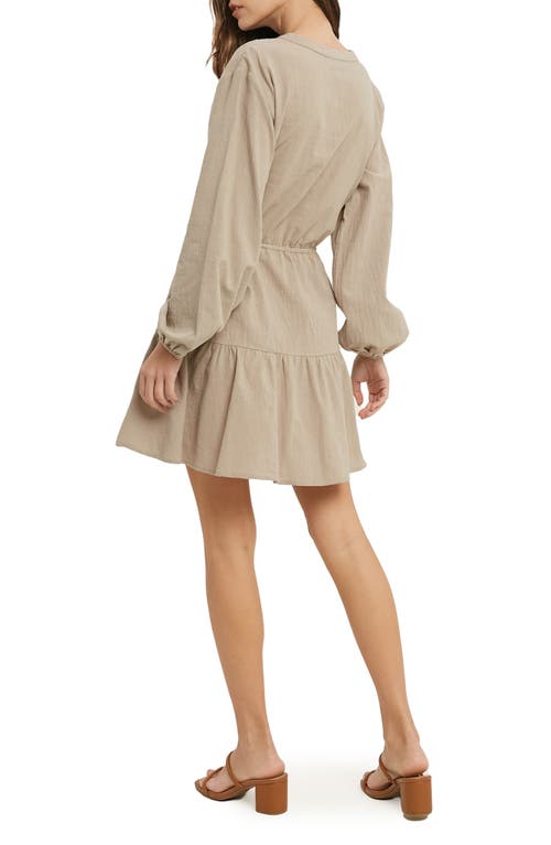 Wishlist Long Sleeve Minidress In Burgundy