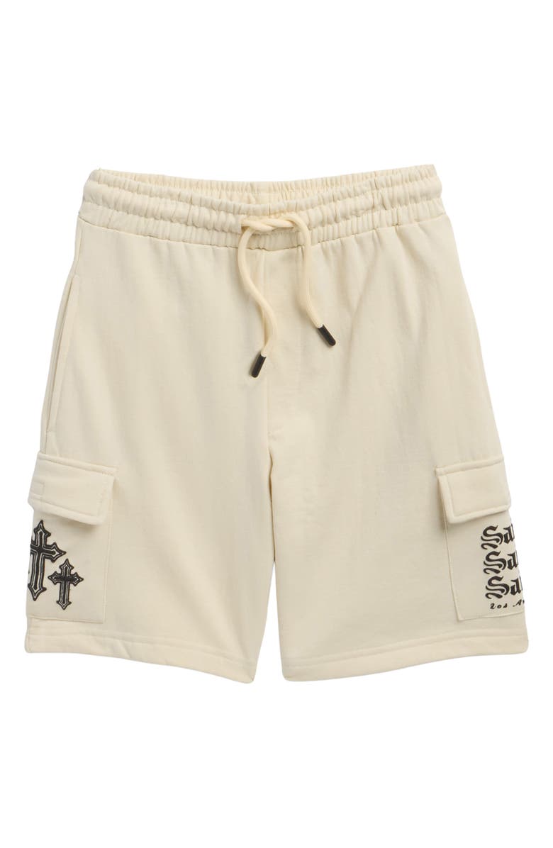 Fly By Night Kids' Gideon Fleece Cargo Shorts, Main, color, Turtledove/ Saint