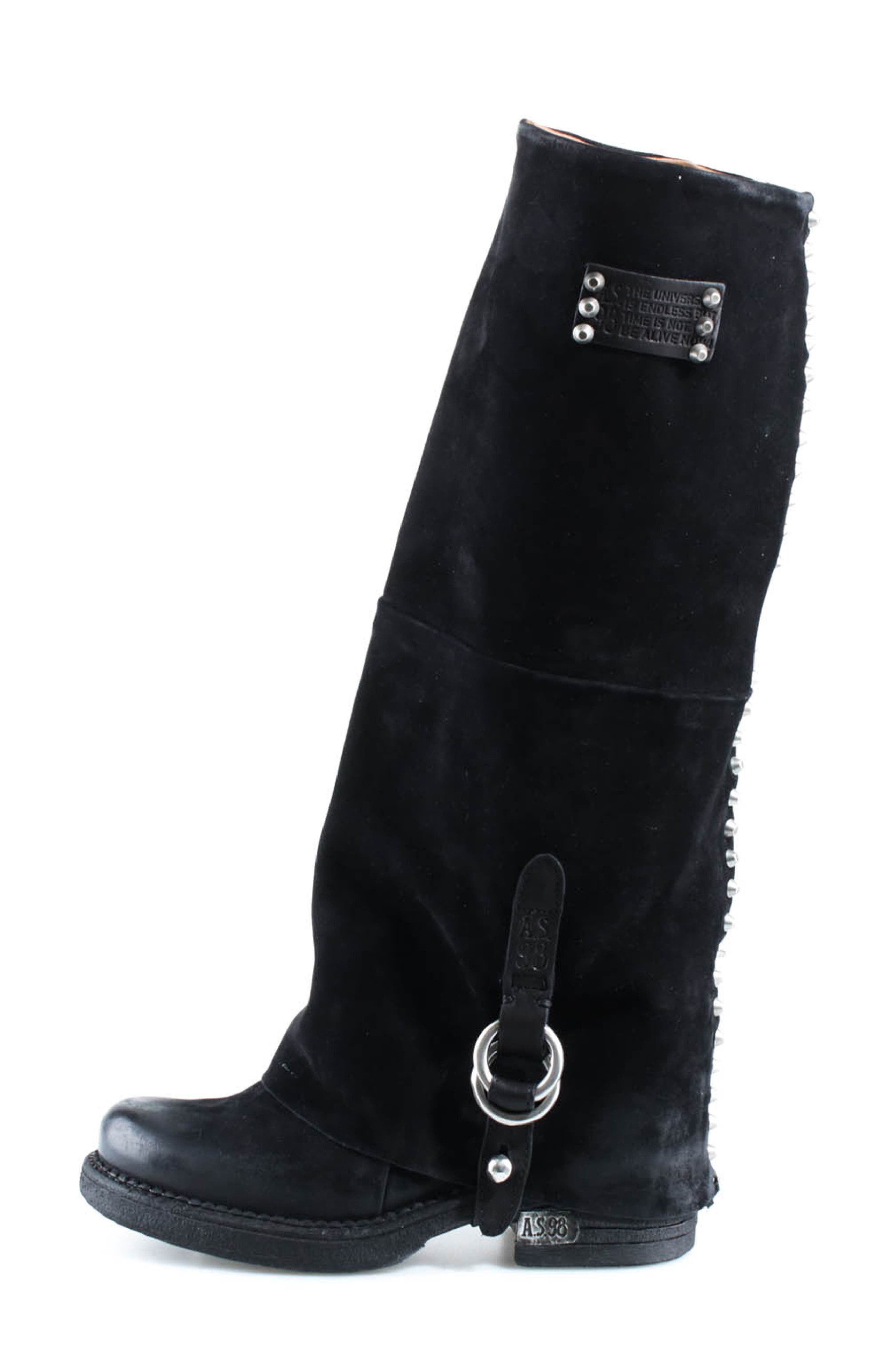 Pace Leather Knee High Boot, Alternate, color, BLACK