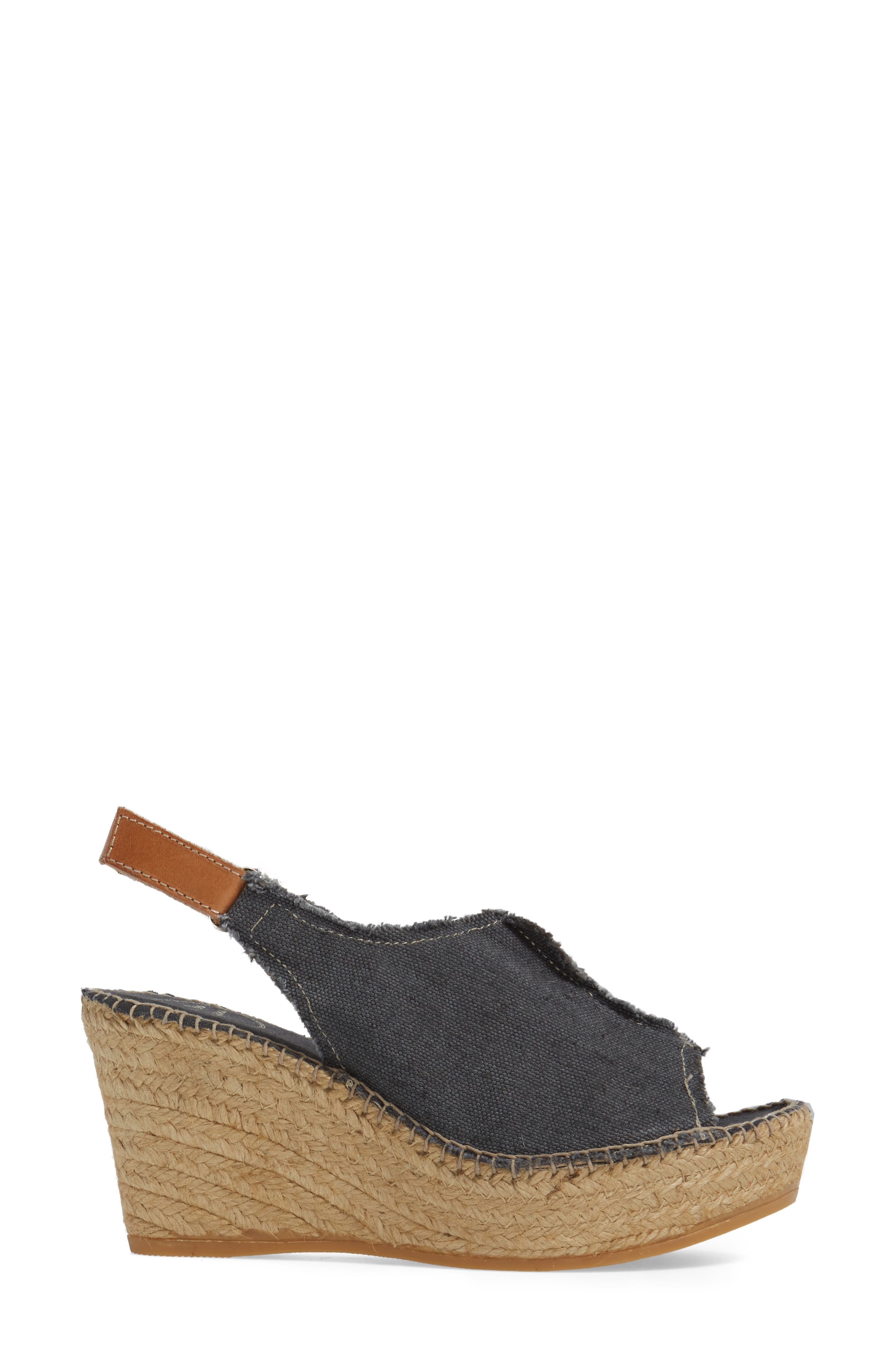Toni Pons 'Lugano' Espadrille Wedge Sandal, Alternate, color, Black Fabric