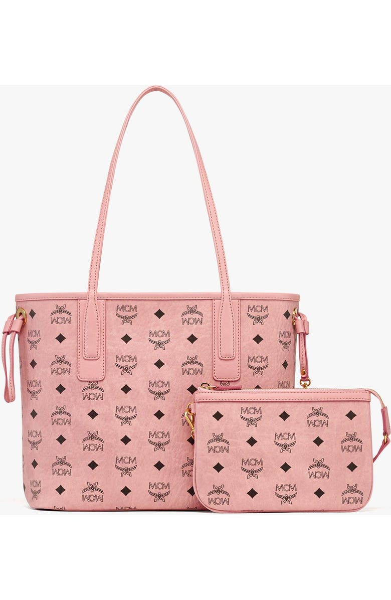 MCM Small Liz Shopper in Visetos, Alternate, color, Pink