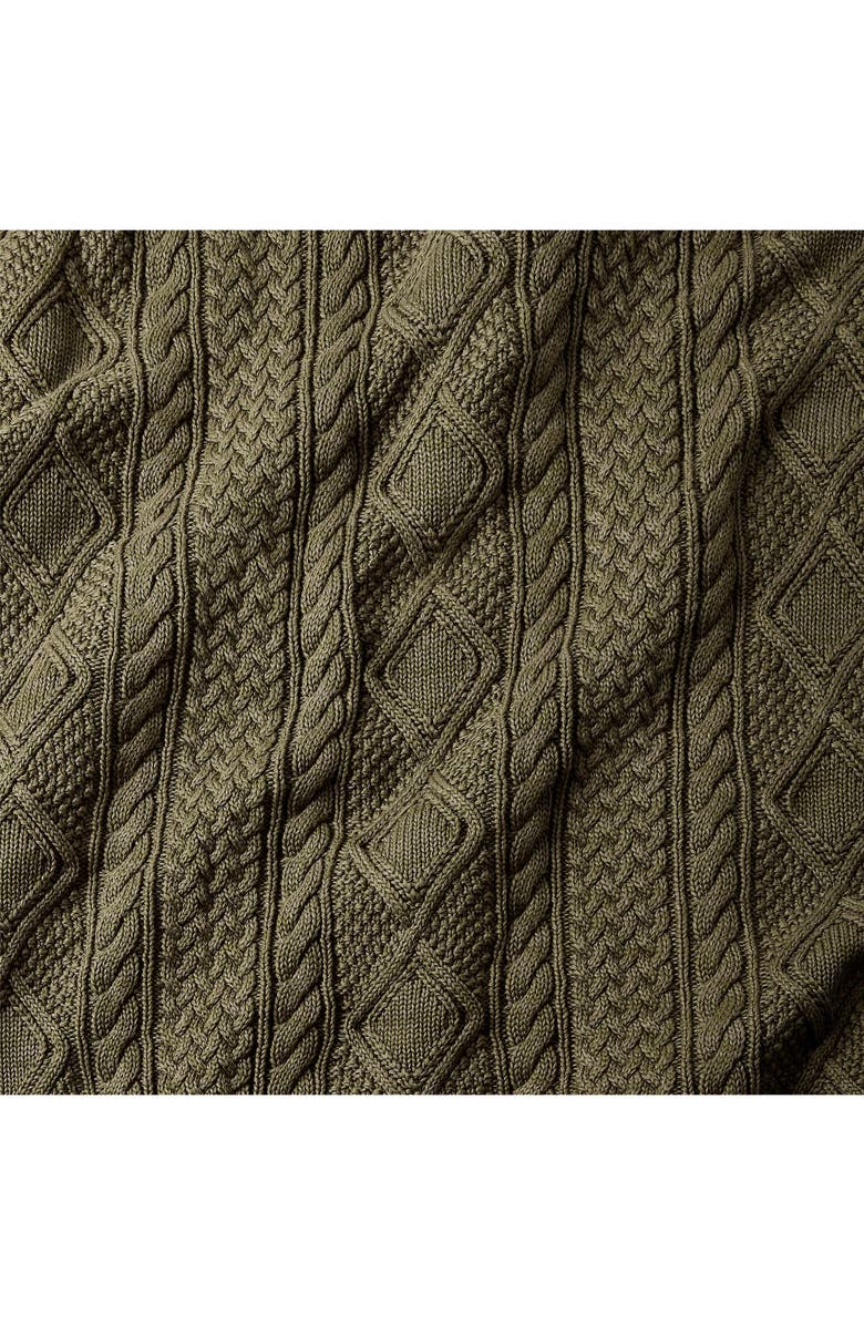 Ralph Lauren Bedford Cable Stitch Cotton Throw Blanket, Alternate, color,