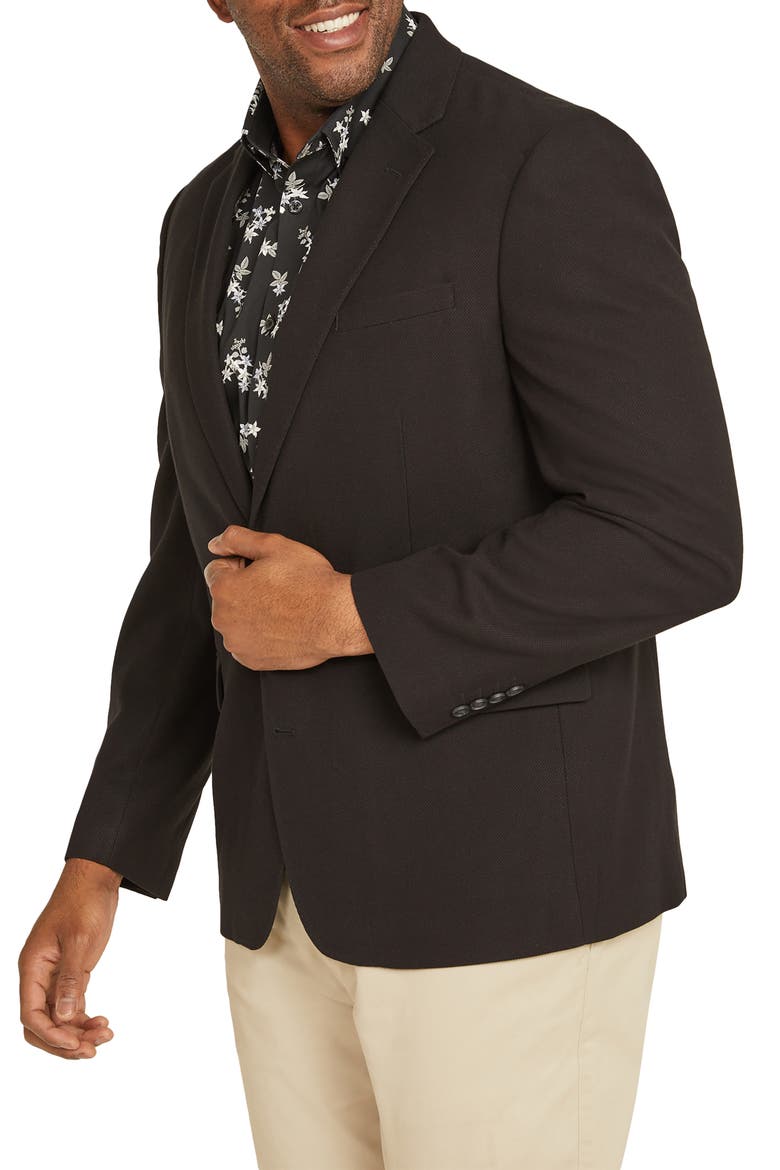 Rafferty Solid Textured Stretch Sport Coat, Alternate, color, BLACK