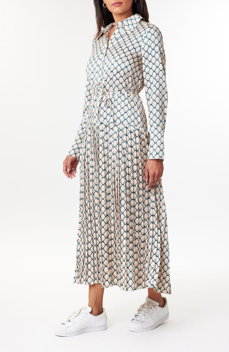 Scotch & Soda Print Pleated Long Sleeve Shirtdress, Alternate, color,