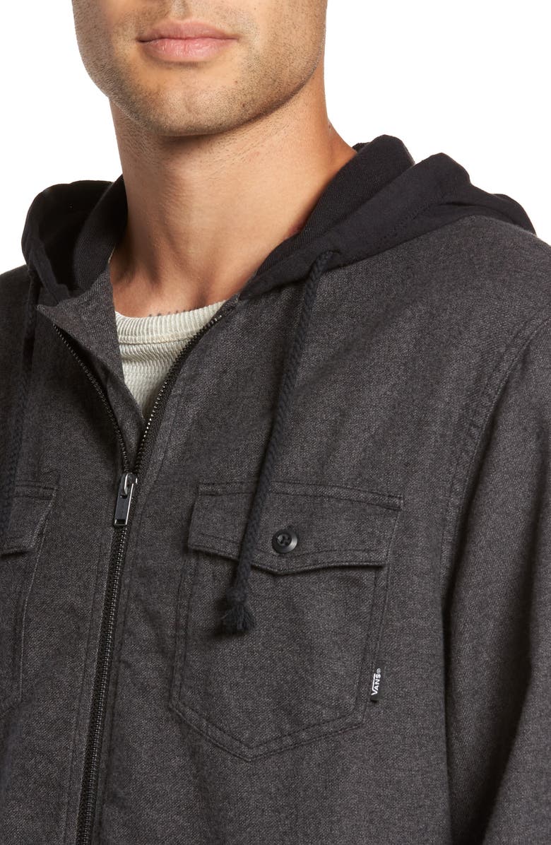 Vans Never Mind Hooded Zip Shirt Jacket, Alternate, color,