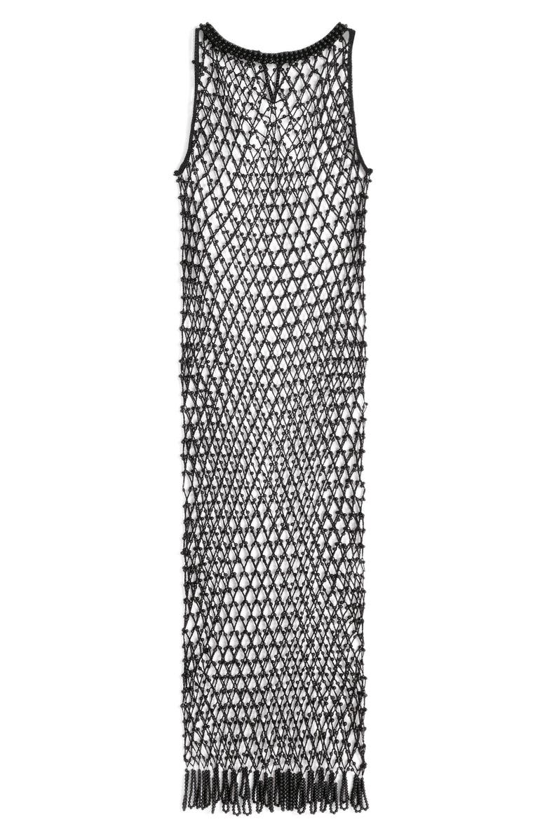 MANGO Beaded Handmade Sheer Crochet Midi Dress, Alternate, color,