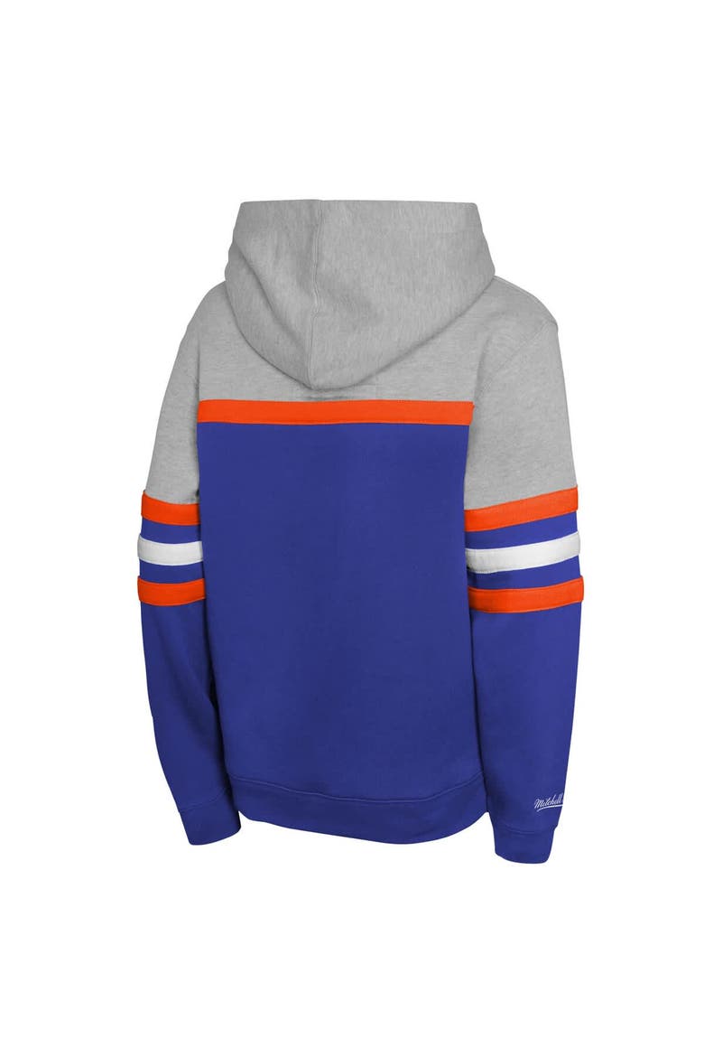 Youth Mitchell & Ness Royal/Grey New York Mets Cooperstown Head Coach Pullover Hoodie, Alternate, color, Royal