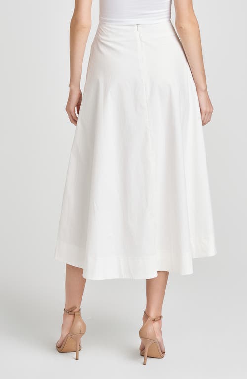 Shop Wayf Lilly Stretch Cotton Midi Skirt In Ivory