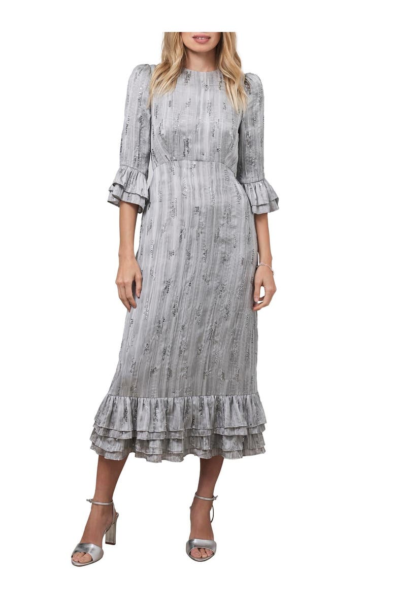 MINT VELVET Embellished Midi Dress, Alternate, color, Grey