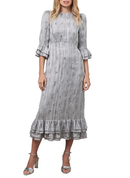 Mint Velvet Embellished Midi Dress In Gray