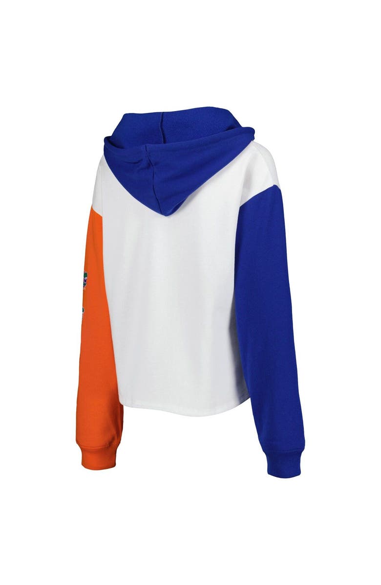 Outerstuff Girls Youth White/Royal Florida Gators Color Run Fleece Pullover Hoodie, Alternate, color, 