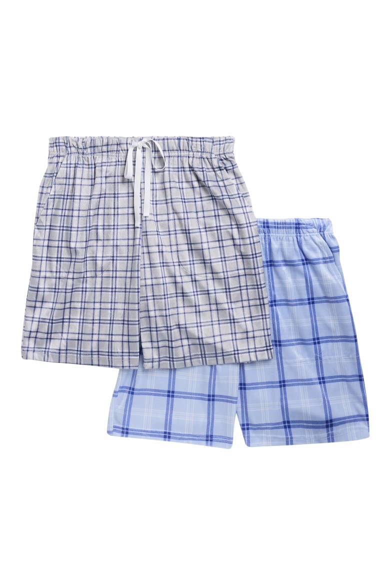 2-Pack Assorted Plaid Pajama Shorts, Main, color, BLUE MULTI