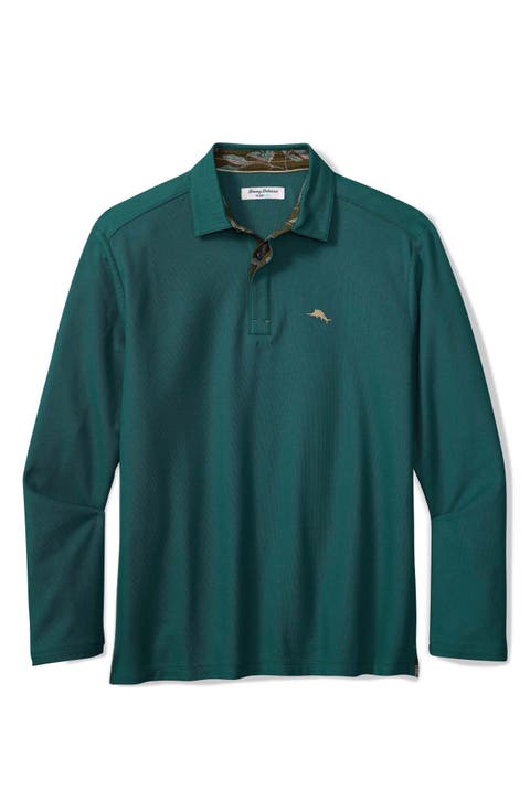 Vintage Vines Long Sleeve Five O'Clock IslandZone® Piqué Polo