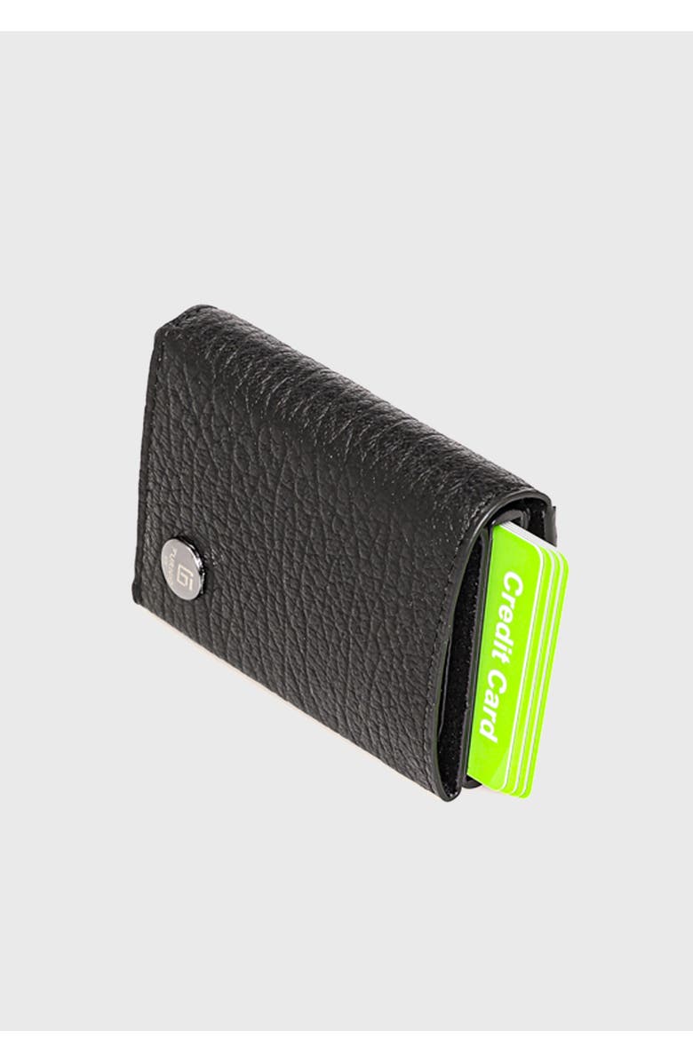 Furniq UK Genuine Leather Venous Pattern Trifold Card Holder, Alternate, color, Black Venous Pattern