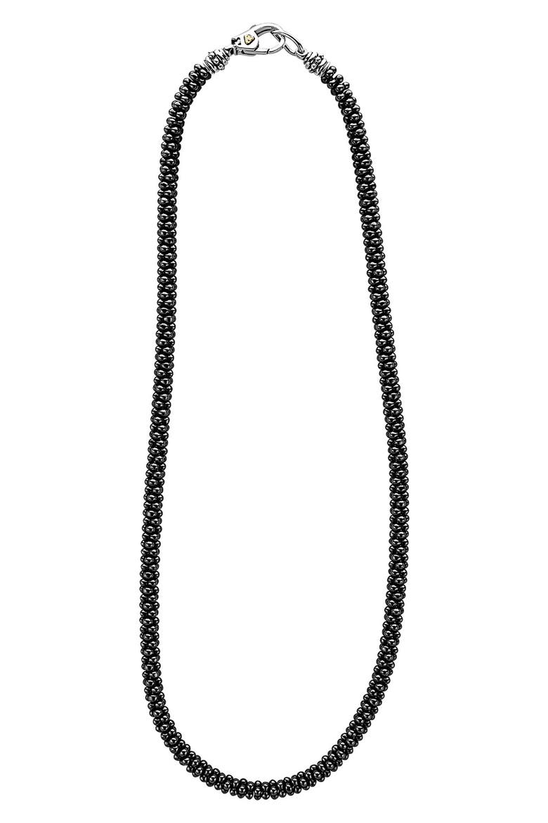 Caviar Bead Rope Necklace, Alternate, color, SILVER