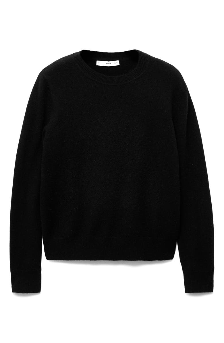 MANGO Selection Crewneck Cashmere Sweater, Alternate, color, Black