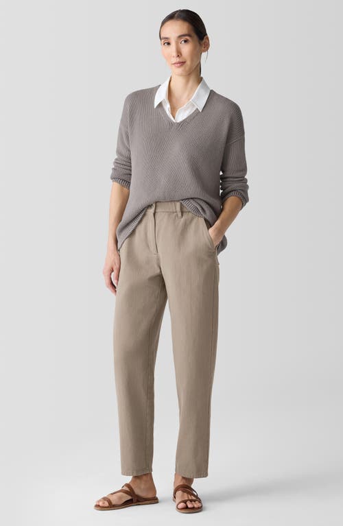 Eileen Fisher Cropped Organic Cotton Utility Pants In Reed