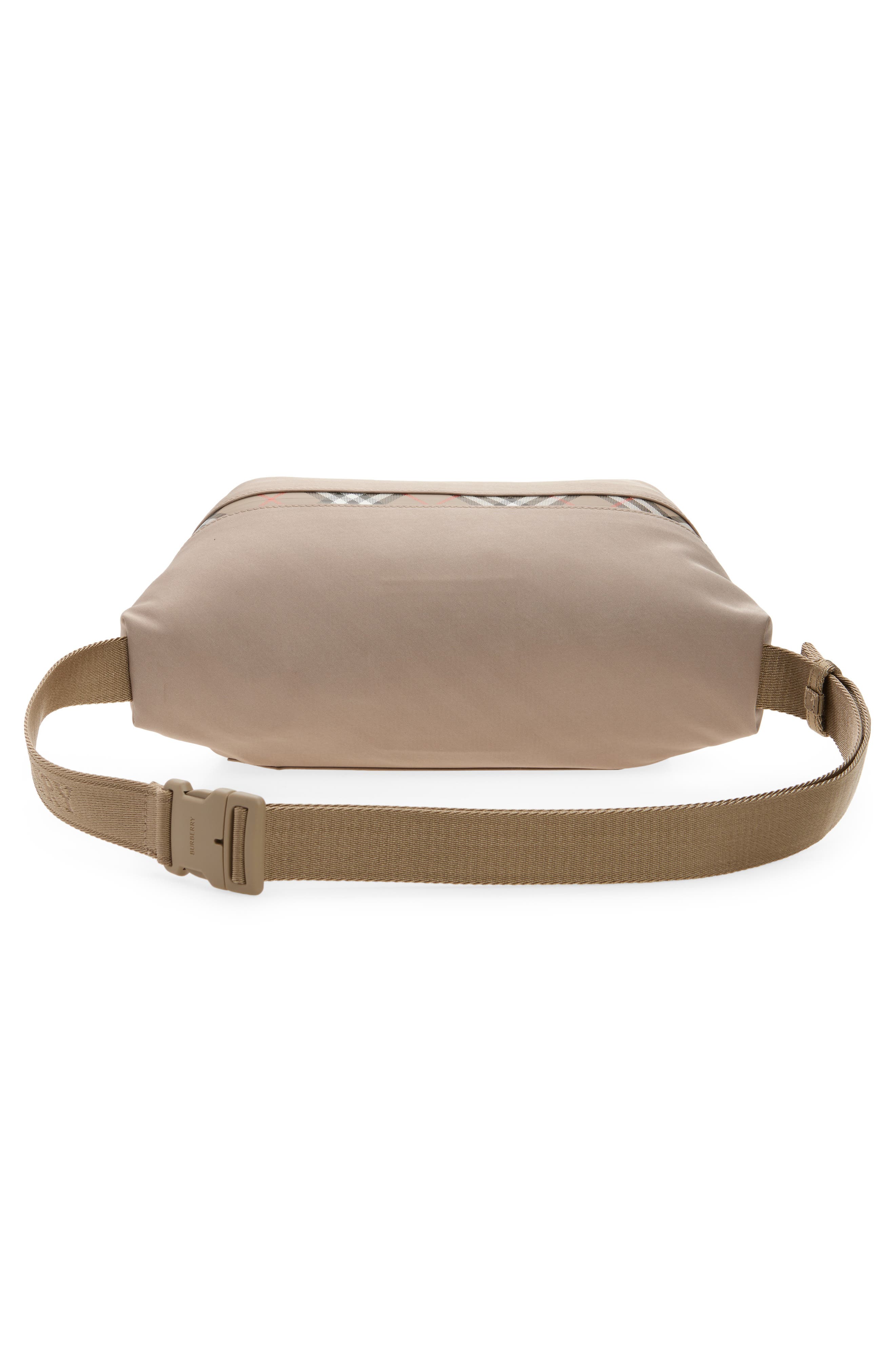 Burberry Storm Belt Bag, Alternate, color, Taupe