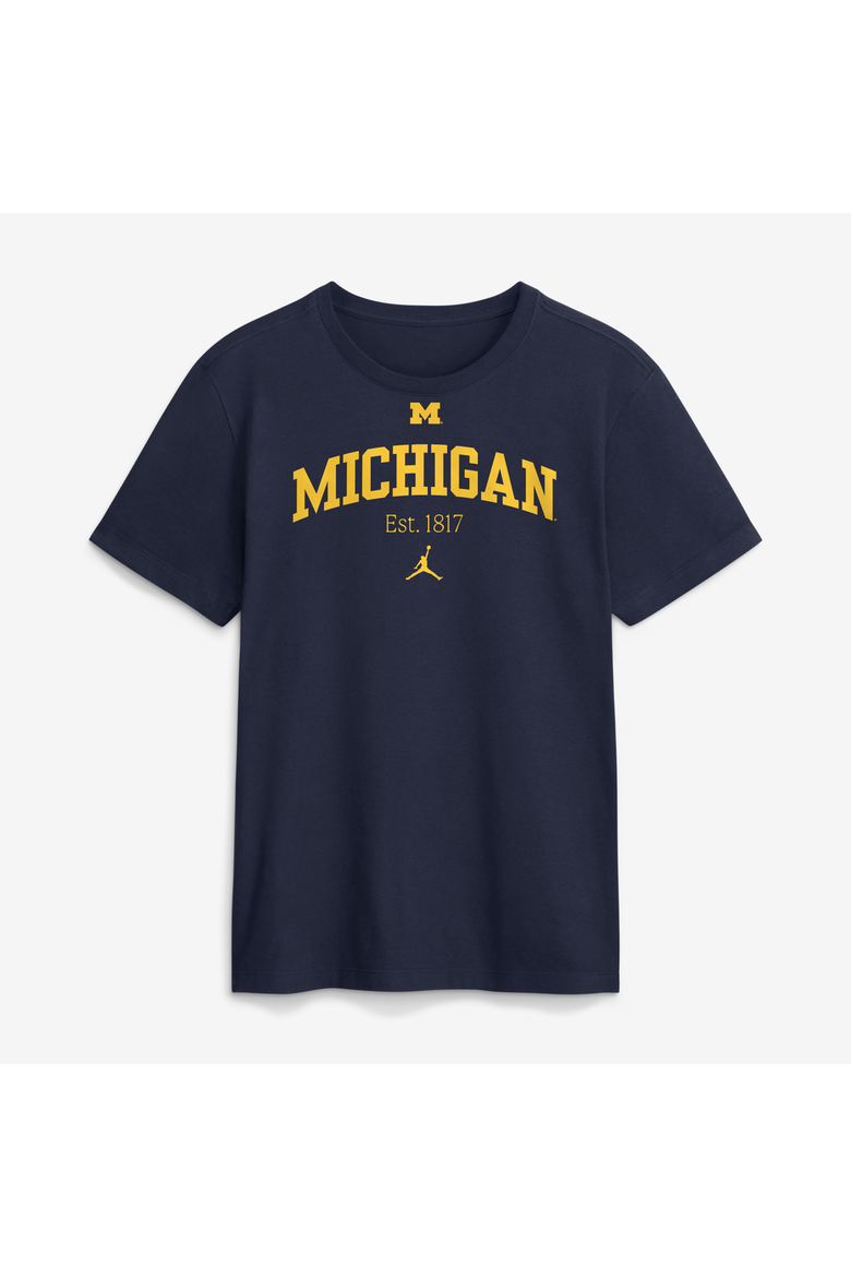 Men's Jordan Brand Navy Michigan Wolverines Academic Arch T-Shirt, Main, color, Navy