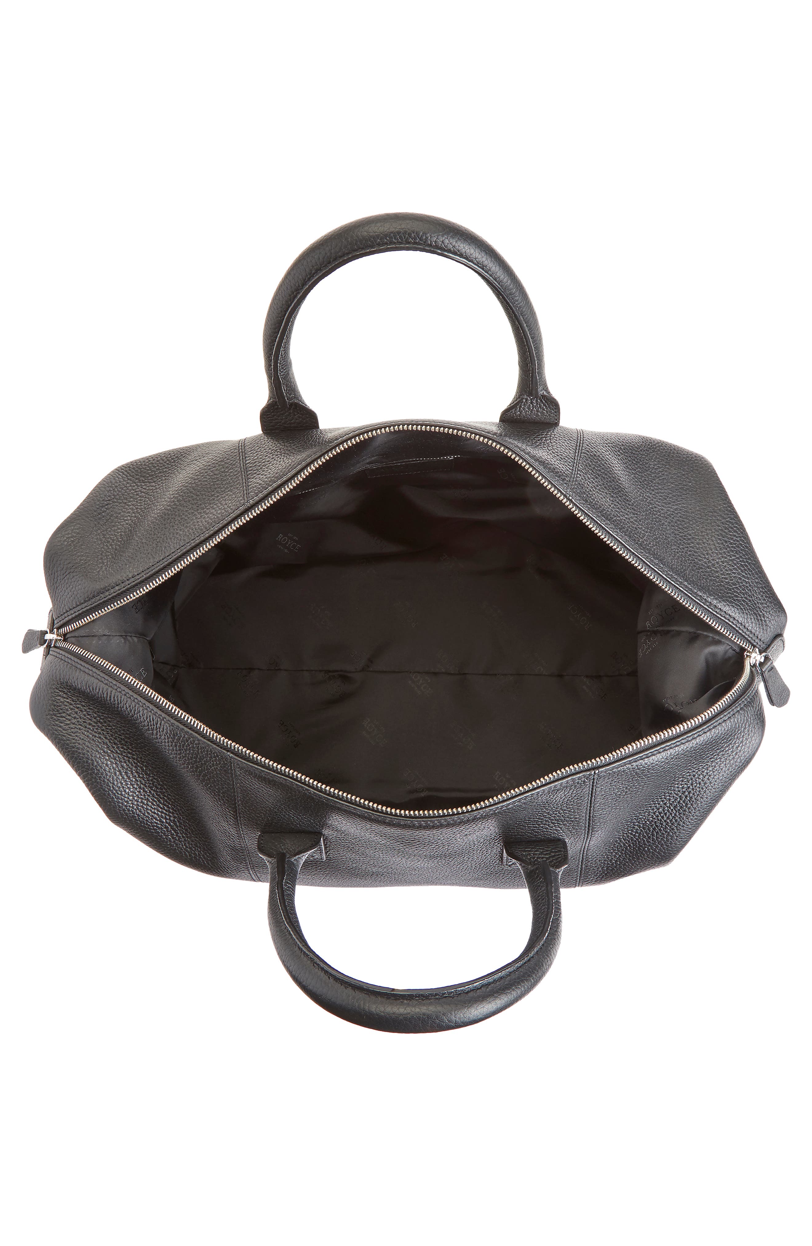 ROYCE New York Personalized Medium Duffel Bag, Alternate, color, Black- Deboss
