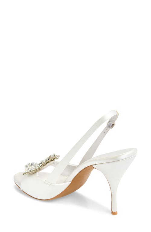 Jeffrey Campbell Triomphe Crystal Embellished Slingback Sandal In White