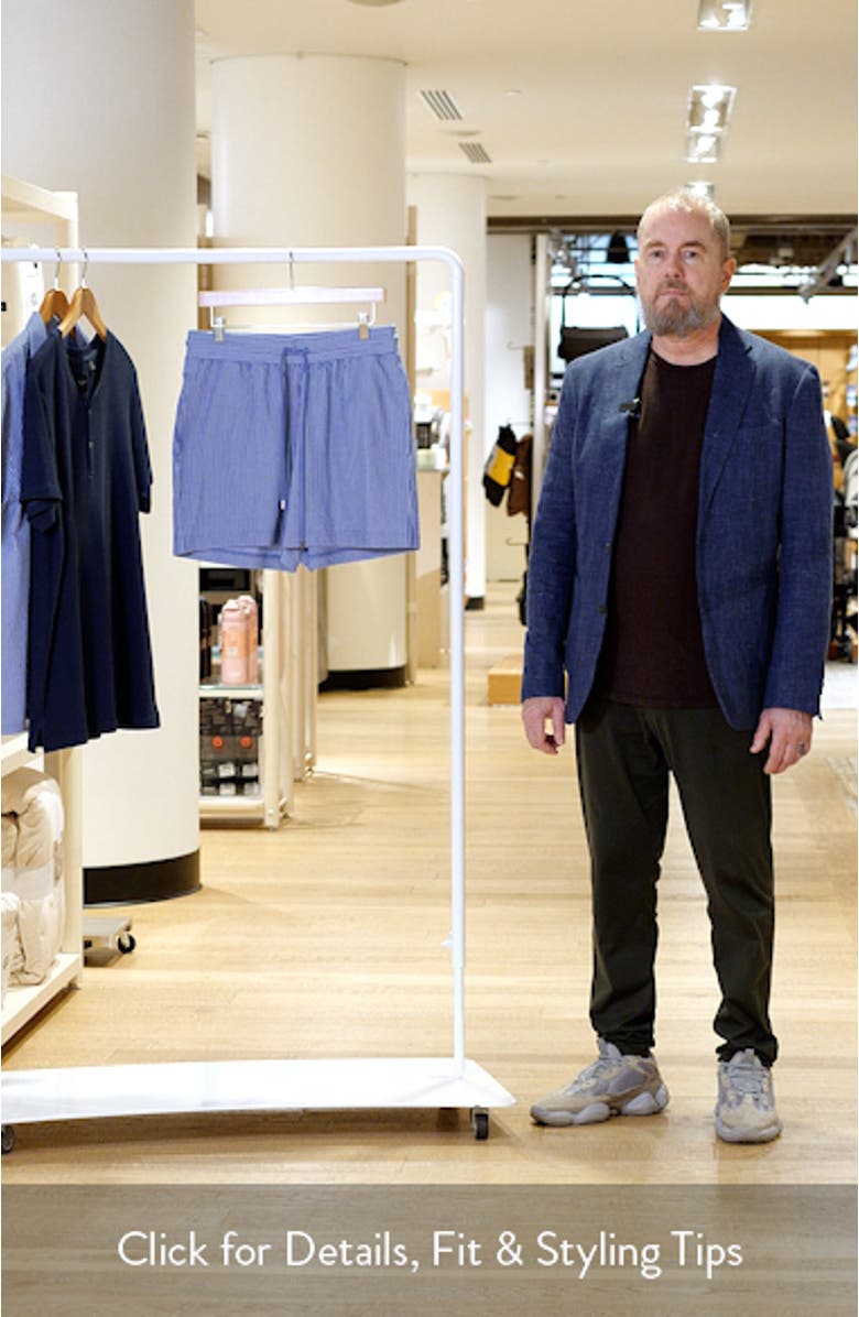 Pinstripe Seersucker Pajama Shorts, sales video thumbnail