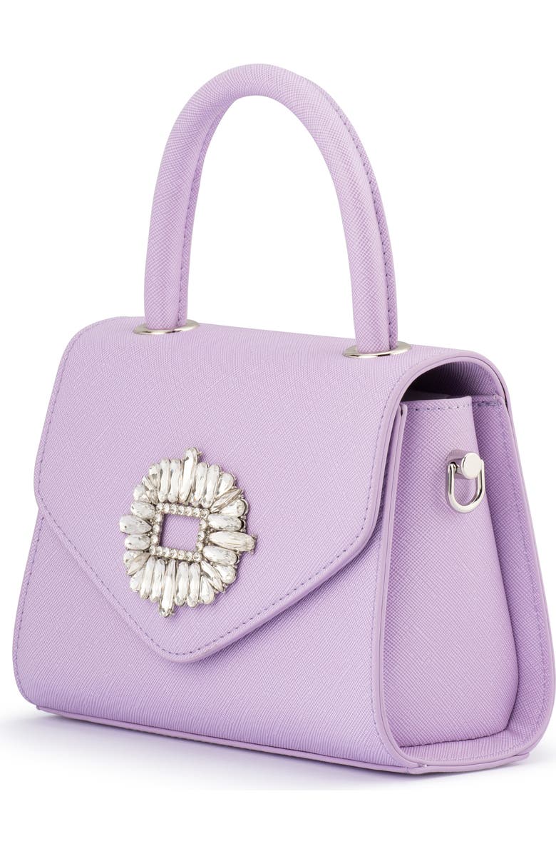 Olga Berg Alejandra Embellished Top Handle Bag, Alternate, color, Lilac