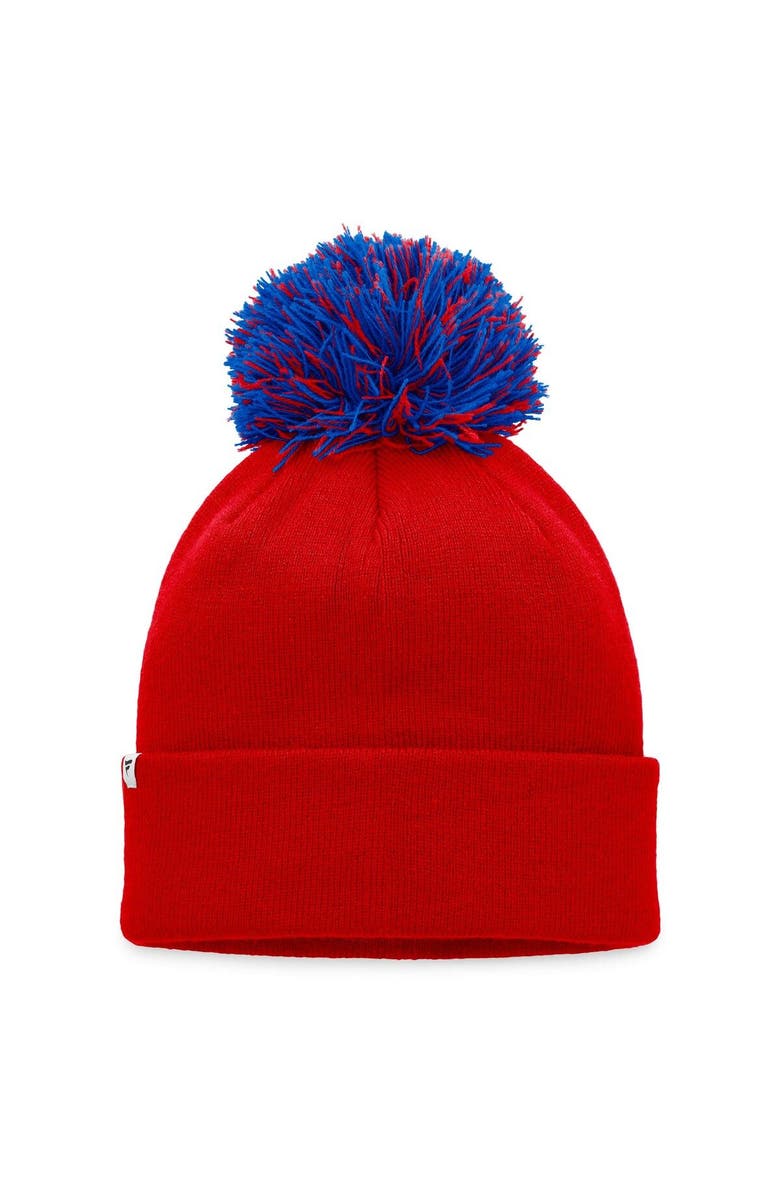 FANATICS Women's Fanatics Branded Red Washington Capitals Retro Script Cuffed Knit Hat with Pom, Alternate, color, 