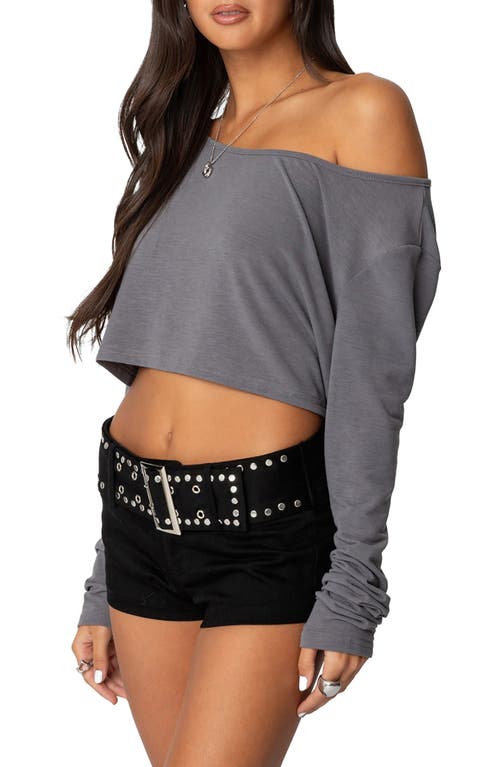 EDIKTED EDIKTED ONE-SHOULDER LONG SLEEVE CROP TOP