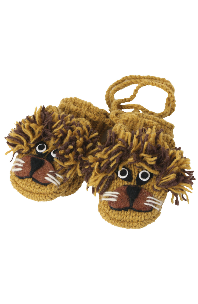 Nirvanna Designs New Lion Mittens, Main, color, Brown
