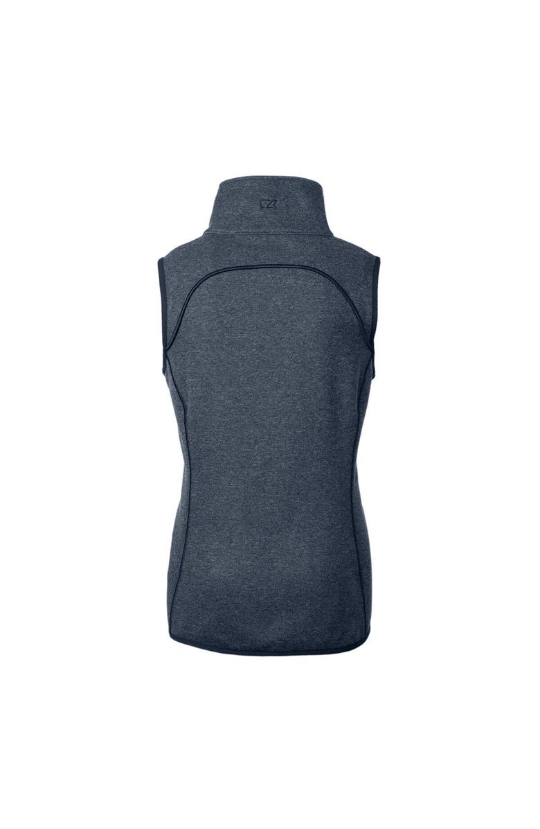 Cutter & Buck Women's Cutter & Buck Heather Navy St. Louis Cardinals Americana Logo Mainsail Sweater-Knit Full-Zip Asymmetrical Vest, Alternate, color, 