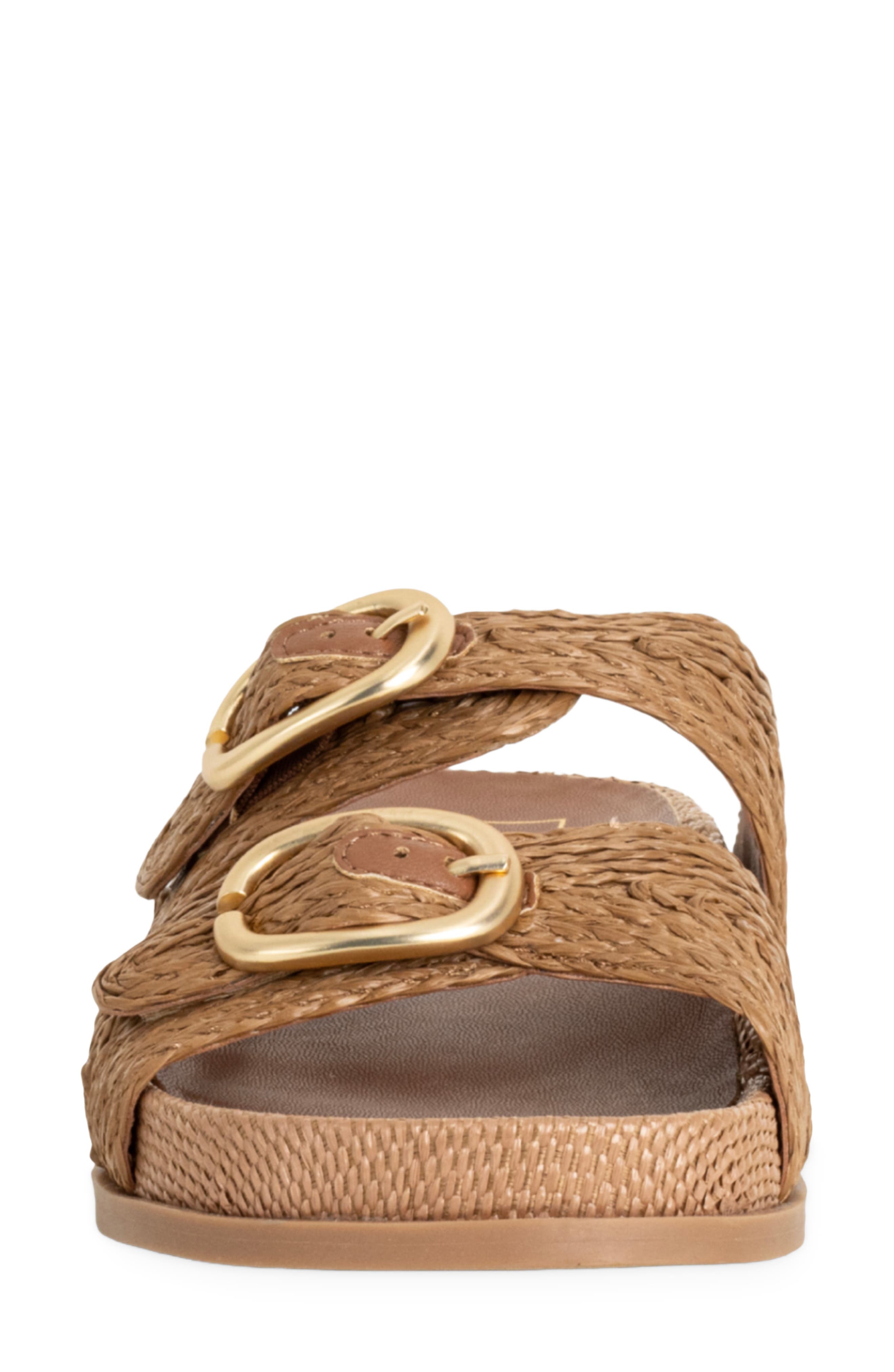 SHUSHOP Demi Slide Sandal, Alternate, color, Brown Woven