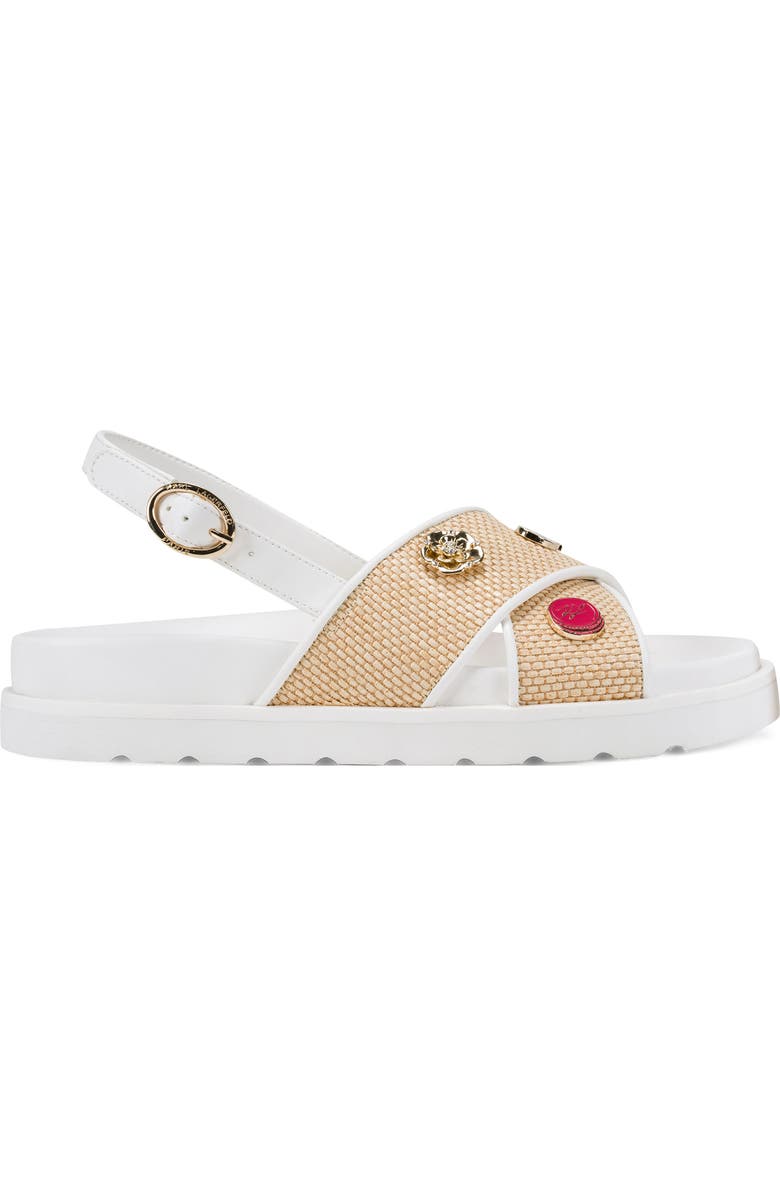 KARL LAGERFELD PARIS Harlan Embellished Slingback Sandal, Alternate, color, Natural/ Bright White