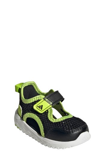 Adidas Originals Adidas Kids' Summerflex Sandal In Black/solar Slime/white