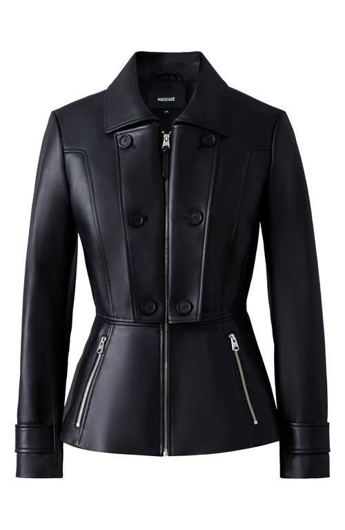 Mackage Barbara Leather Peplum Jacket In Black